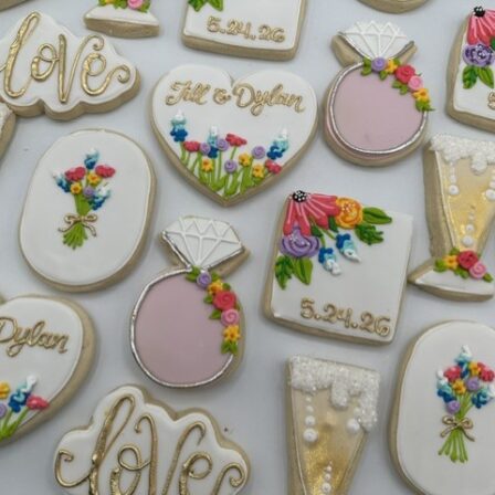 Spring floral wedding cookie set of 12